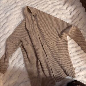 Aerie Ribbed Tan Cardigan